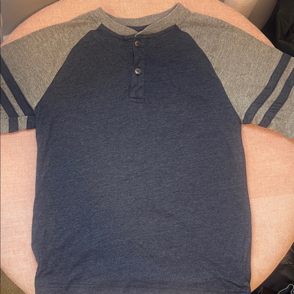 Boys Blue and Gray Raglan Shirt